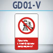 Знак «Прыгать с платформы запрещено!», GD01-V (односторонний вертикальный, 450х700 мм, металл, с отбортовкой и Z-креплением)